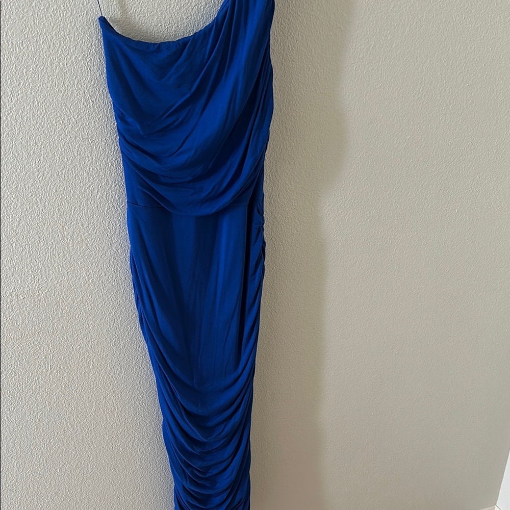 Socialite Blue Ruched Bodycon Midi Dress